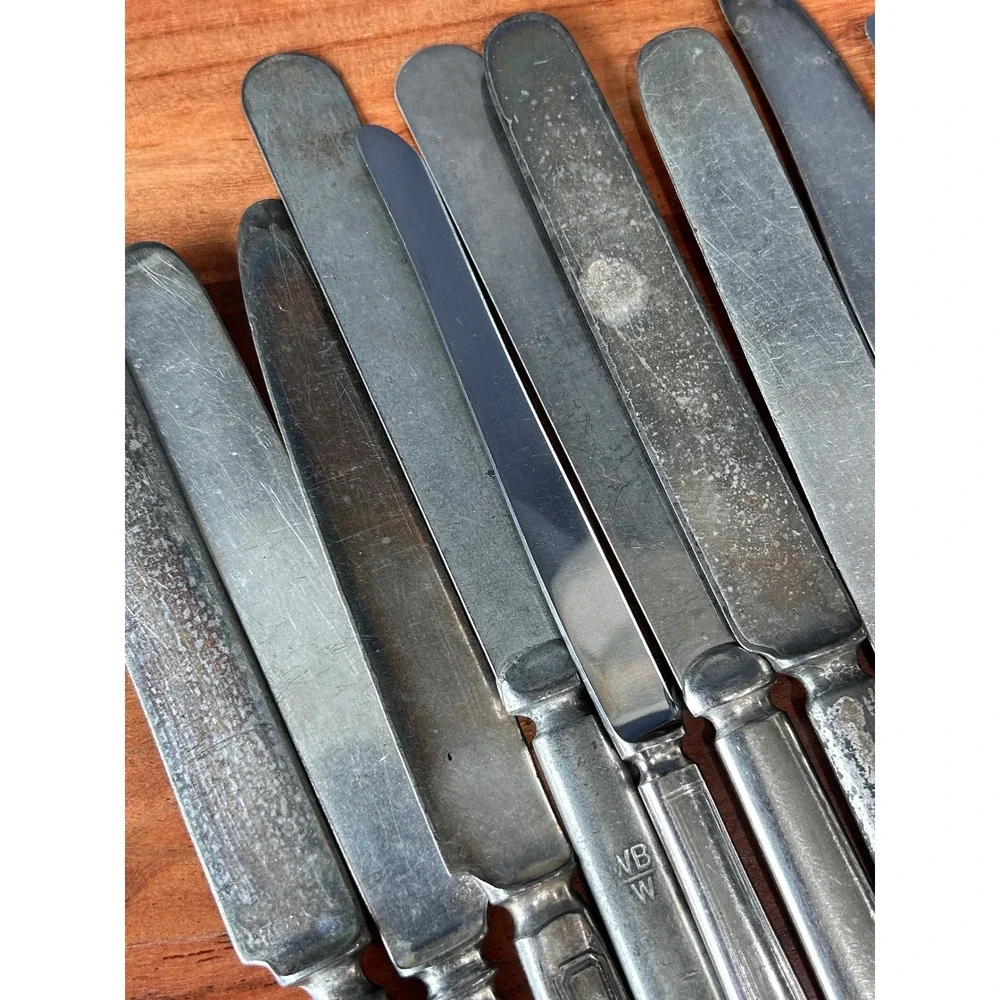 Vintage Mixed Pattern Stainless Dinner Knives Lot Wm A Rogers Aurora 20 pcs